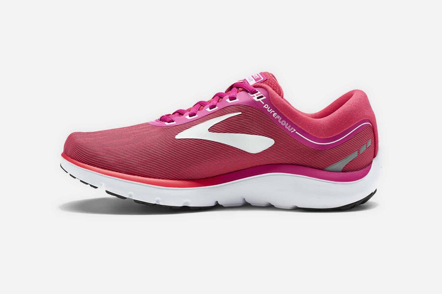 Brooks Pureflow 7 Road Running Shoes Womens Pink/White 281596-AFY